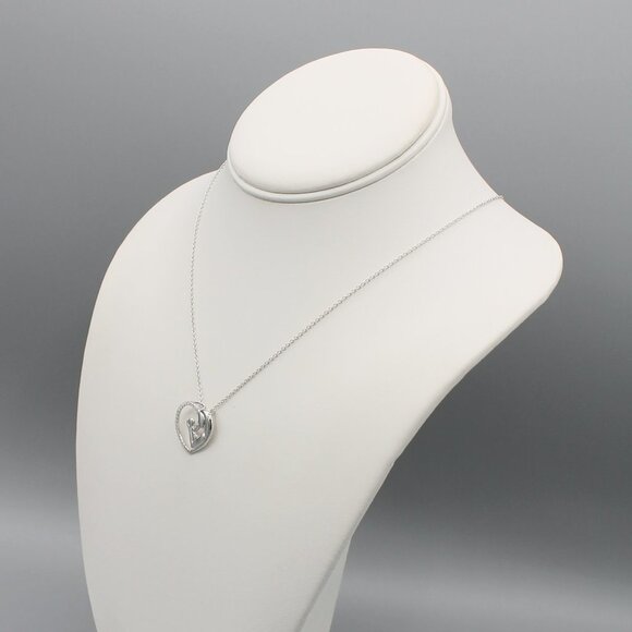 Jewelry necklace mom mother and child heart love forever 925 sterling silver new - Picture 6 of 6